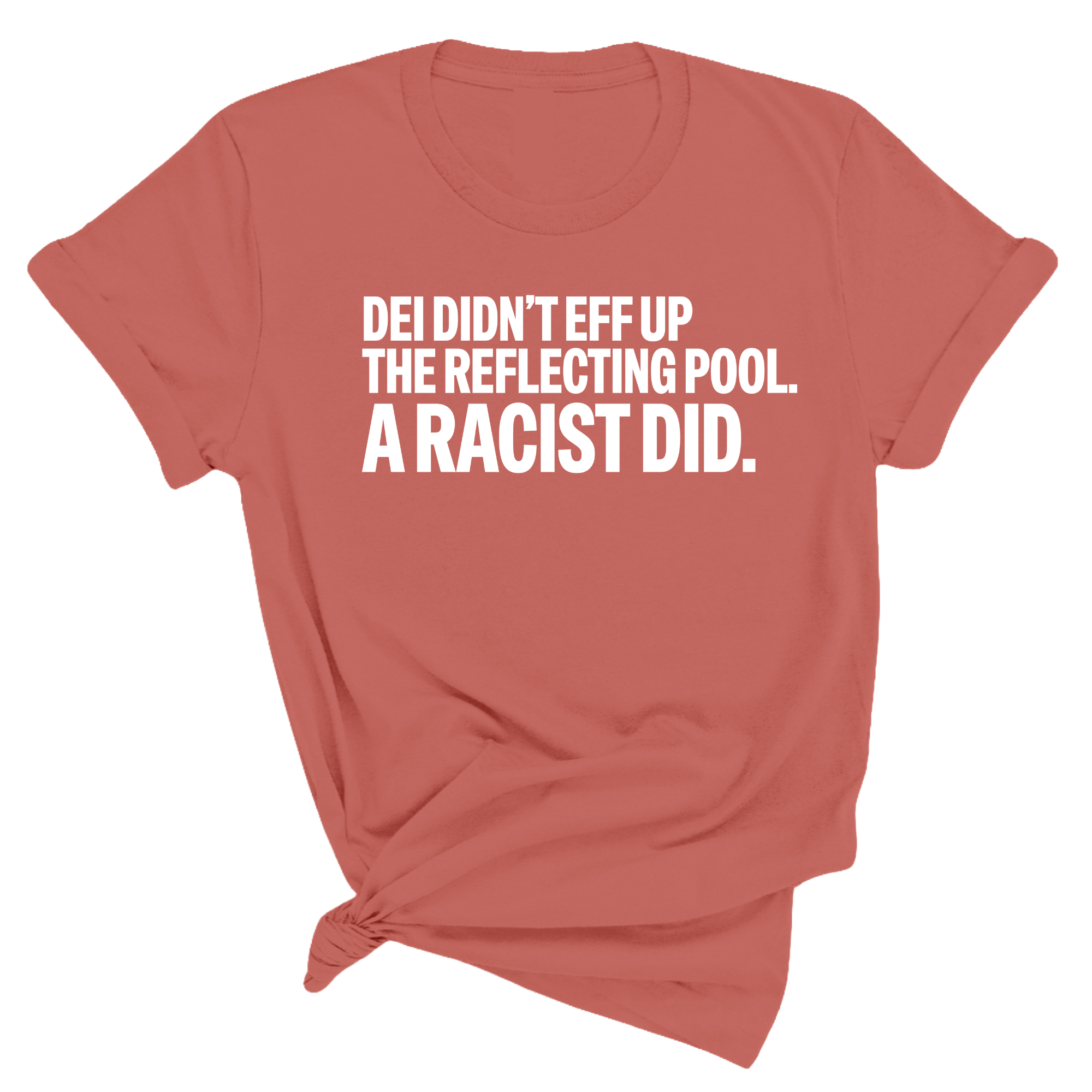 DEI didn't eff up the reflecting pool. A RACIST DID Unisex Tee-T-Shirt-The Original God Ain't Petty But I Am