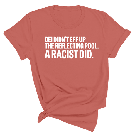 DEI didn't eff up the reflecting pool. A RACIST DID Unisex Tee-T-Shirt-The Original God Ain't Petty But I Am