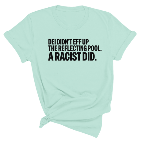 DEI didn't eff up the reflecting pool. A RACIST DID Unisex Tee-T-Shirt-The Original God Ain't Petty But I Am