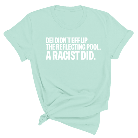 DEI didn't eff up the reflecting pool. A RACIST DID Unisex Tee-T-Shirt-The Original God Ain't Petty But I Am