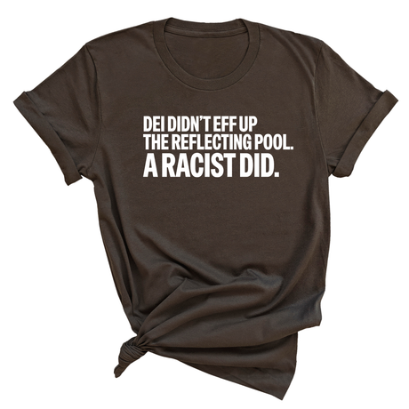 DEI didn't eff up the reflecting pool. A RACIST DID Unisex Tee-T-Shirt-The Original God Ain't Petty But I Am