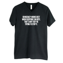 Democracy works best when Everyone can Vote. That's why they're trying to stop it *BLACK V-NECK* Unisex Tee-T-Shirt-The Original God Ain't Petty But I Am