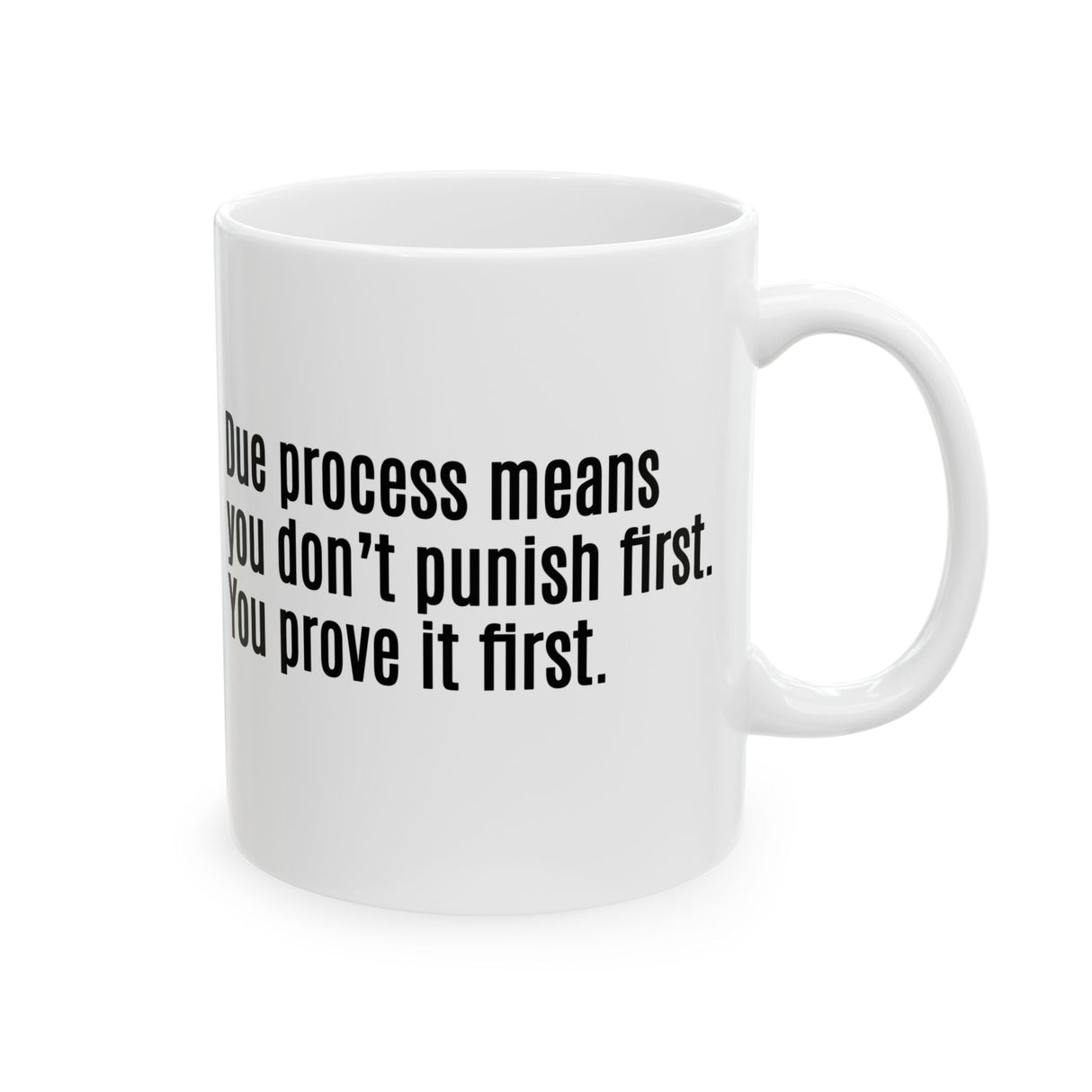 Due process means you don’t punish first. You prove it first Mug 11oz (White & Black)-Mug-The Original God Ain't Petty But I Am
