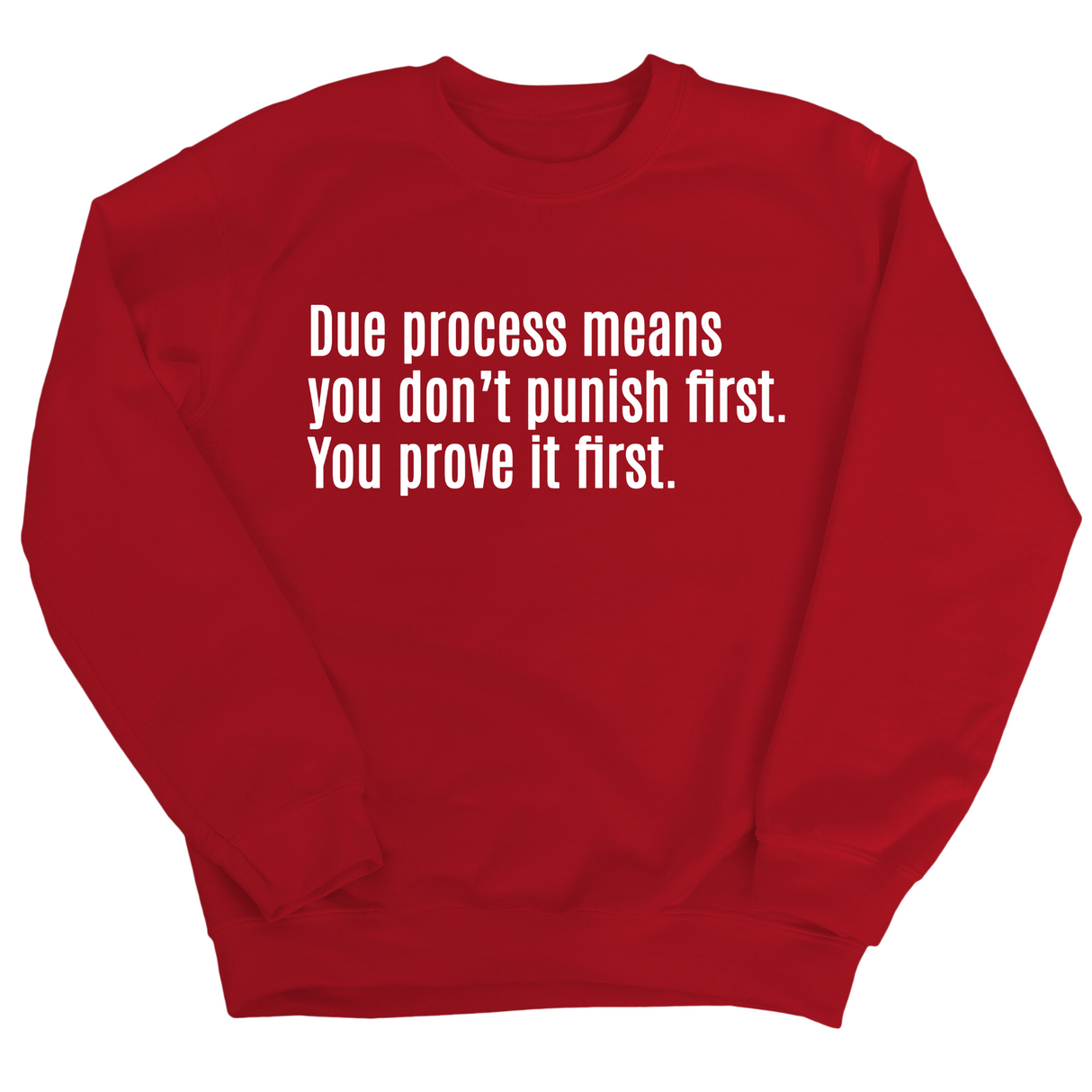 Due process means you don’t punish first. You prove it first Unisex Sweatshirt-Sweatshirt-The Original God Ain't Petty But I Am