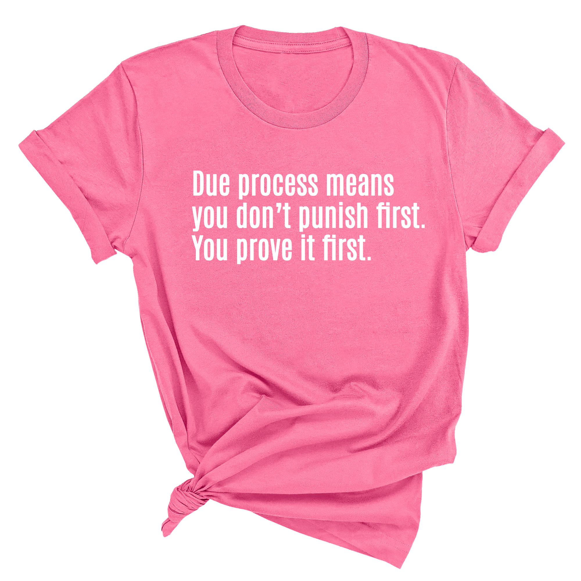 Due process means you don’t punish first. You prove it first Unisex Tee-T-Shirt-The Original God Ain't Petty But I Am