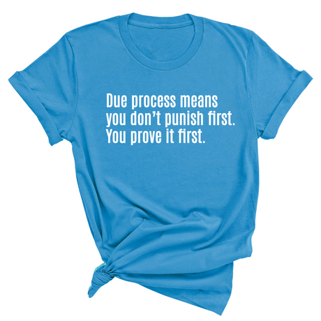 Due process means you don’t punish first. You prove it first Unisex Tee-T-Shirt-The Original God Ain't Petty But I Am