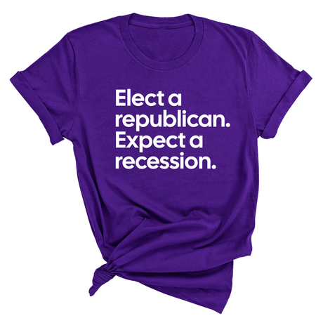 Elect a Republican. Expect a Recession Unisex Tee-T-Shirt-The Original God Ain't Petty But I Am