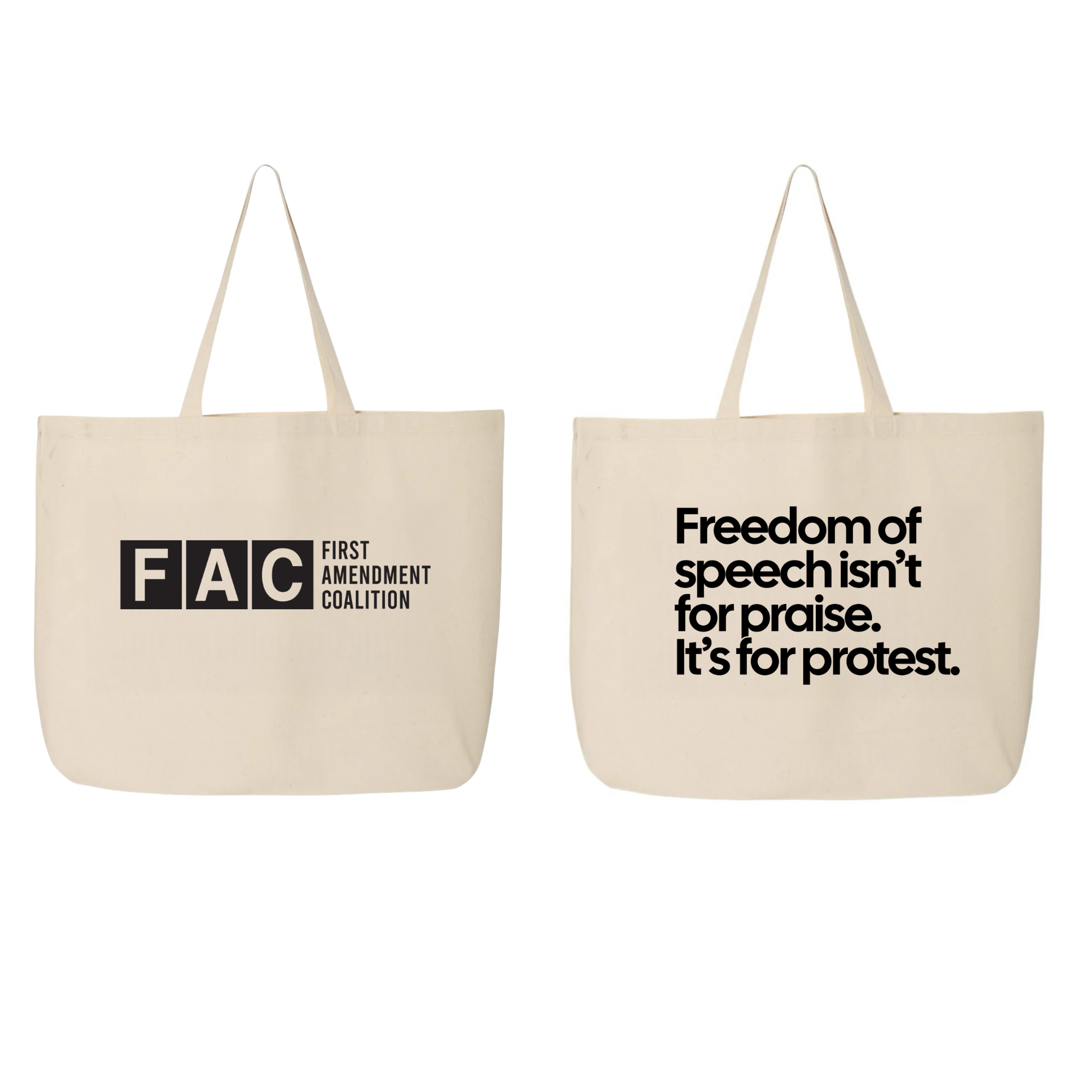 FAC First Amendment Coalition Tote bag (FRONT & BACK CUSTOM PRINT)-Tote Bag-The Original God Ain't Petty But I Am