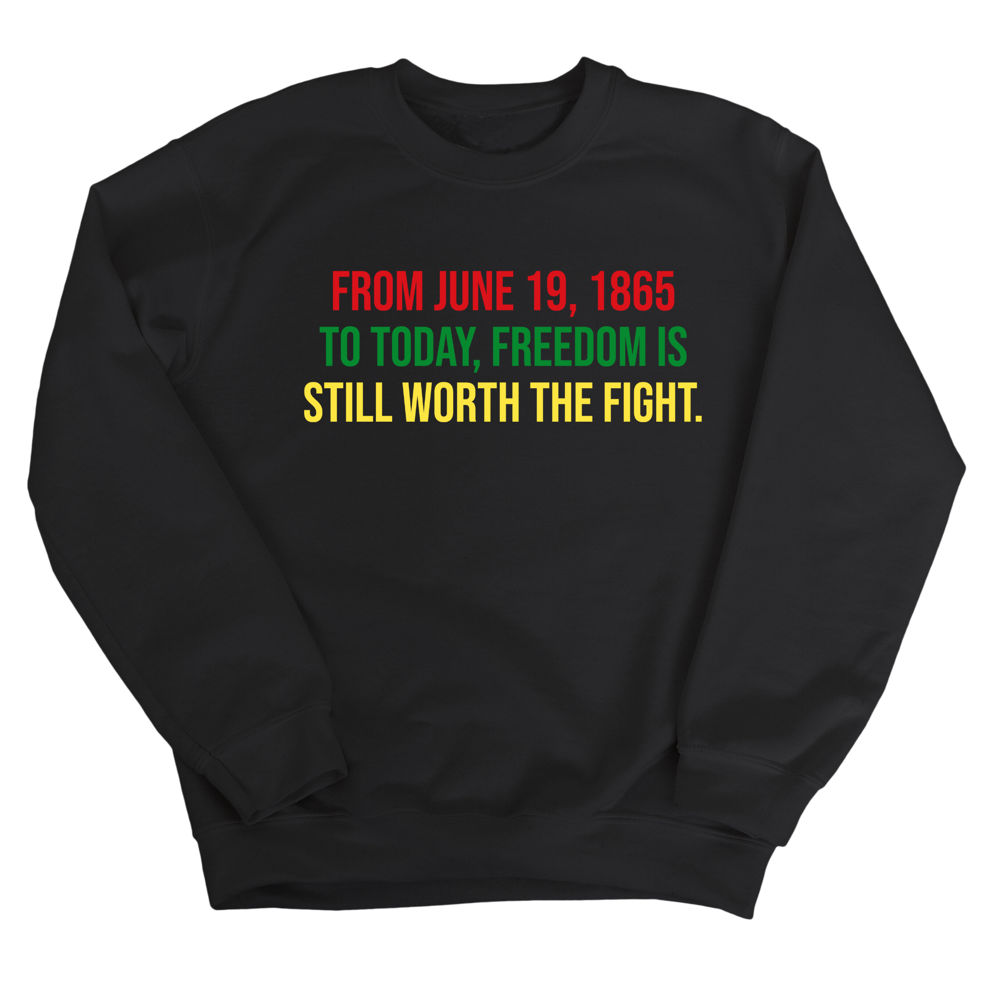 From June 19, 1865 to Today, Freedom Is Still Worth the Fight Unisex Sweatshirt-FRESH NOT PETTY APPAREL-The Original God Ain't Petty But I Am