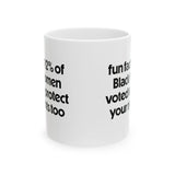 Fun Fact 92 Percent of Black Women Voted to Protect Your Rights Too Mug 11oz (White & Black)-Mug-The Original God Ain't Petty But I Am