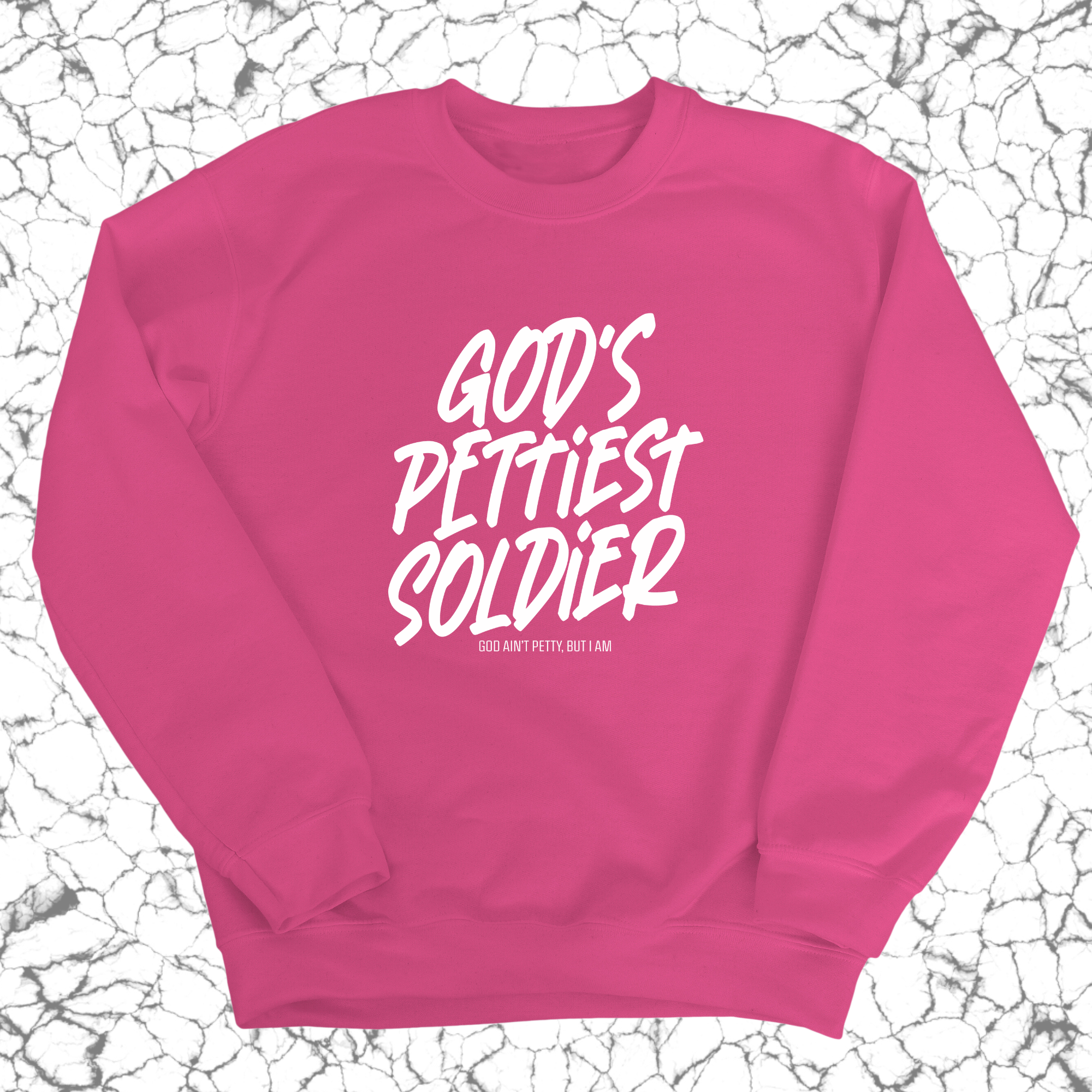 God's Pettiest Soldier Unisex Sweatshirt-Sweatshirt-The Original God Ain't Petty But I Am