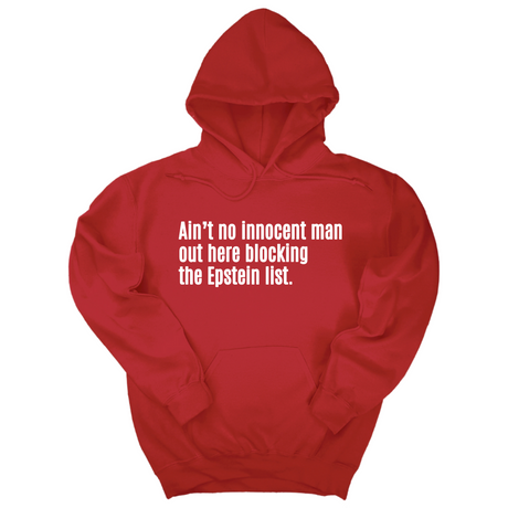 *HOODIE* Ain’t No Innocent Man Out Here Blocking the Epstein List Unisex Hoodie-Hoodie-The Original God Ain't Petty But I Am