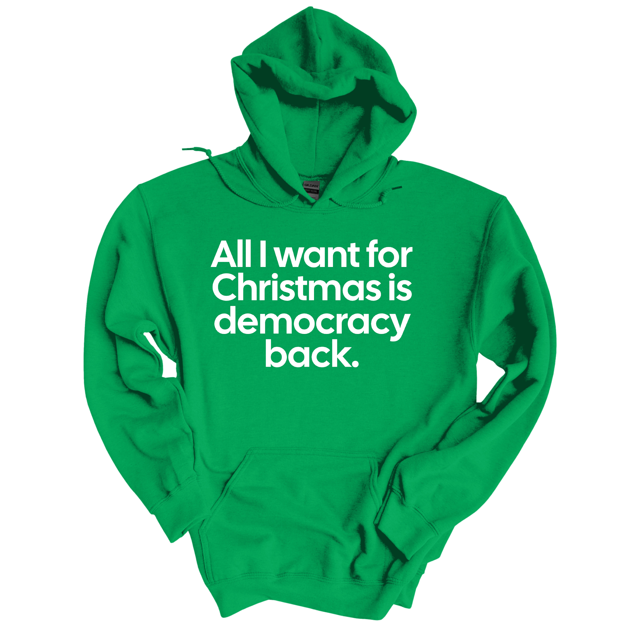 *HOODIE* All I Want for Christmas Is Democracy Back Unisex Hoodie-Hoodie-The Original God Ain't Petty But I Am