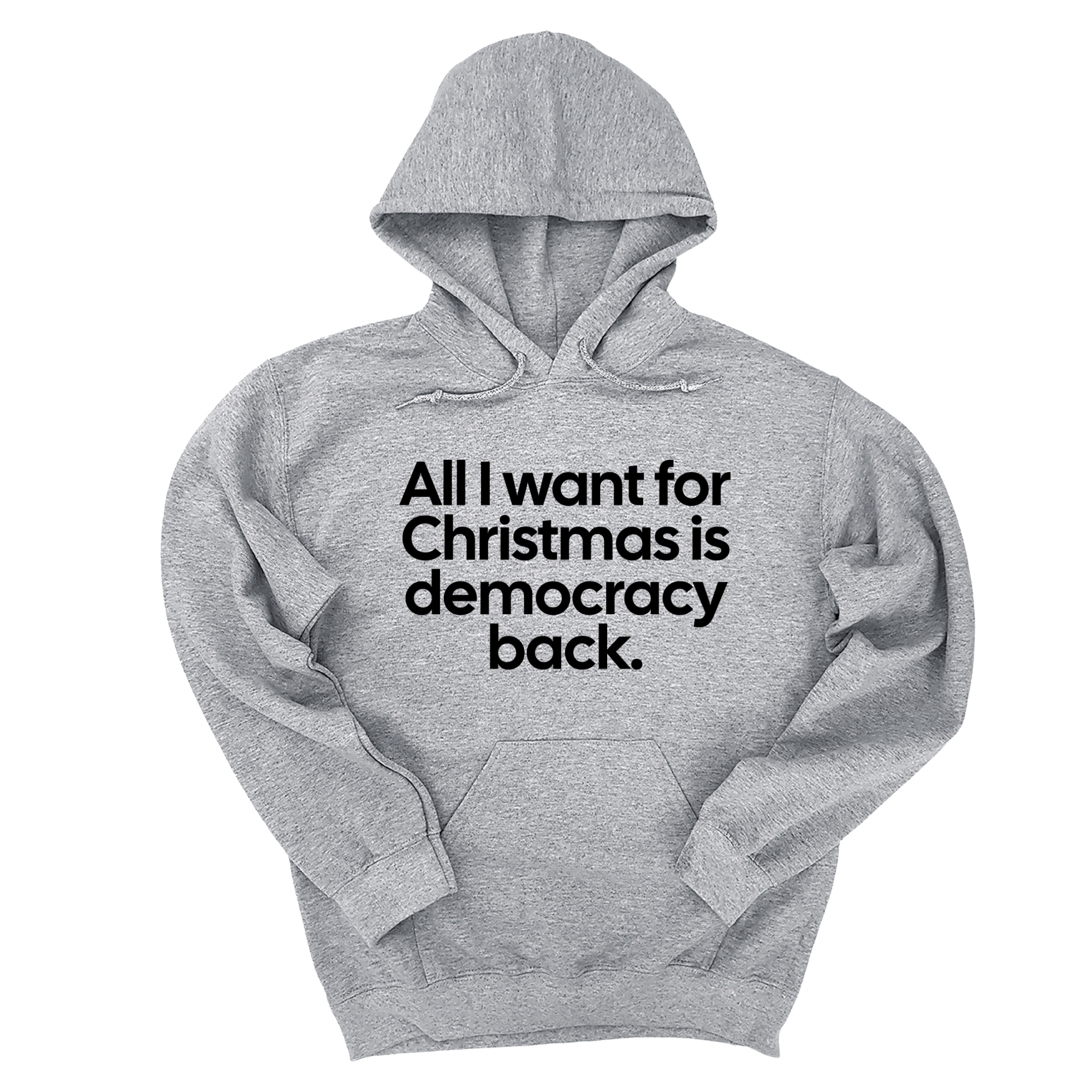 *HOODIE* All I Want for Christmas Is Democracy Back Unisex Hoodie-Hoodie-The Original God Ain't Petty But I Am