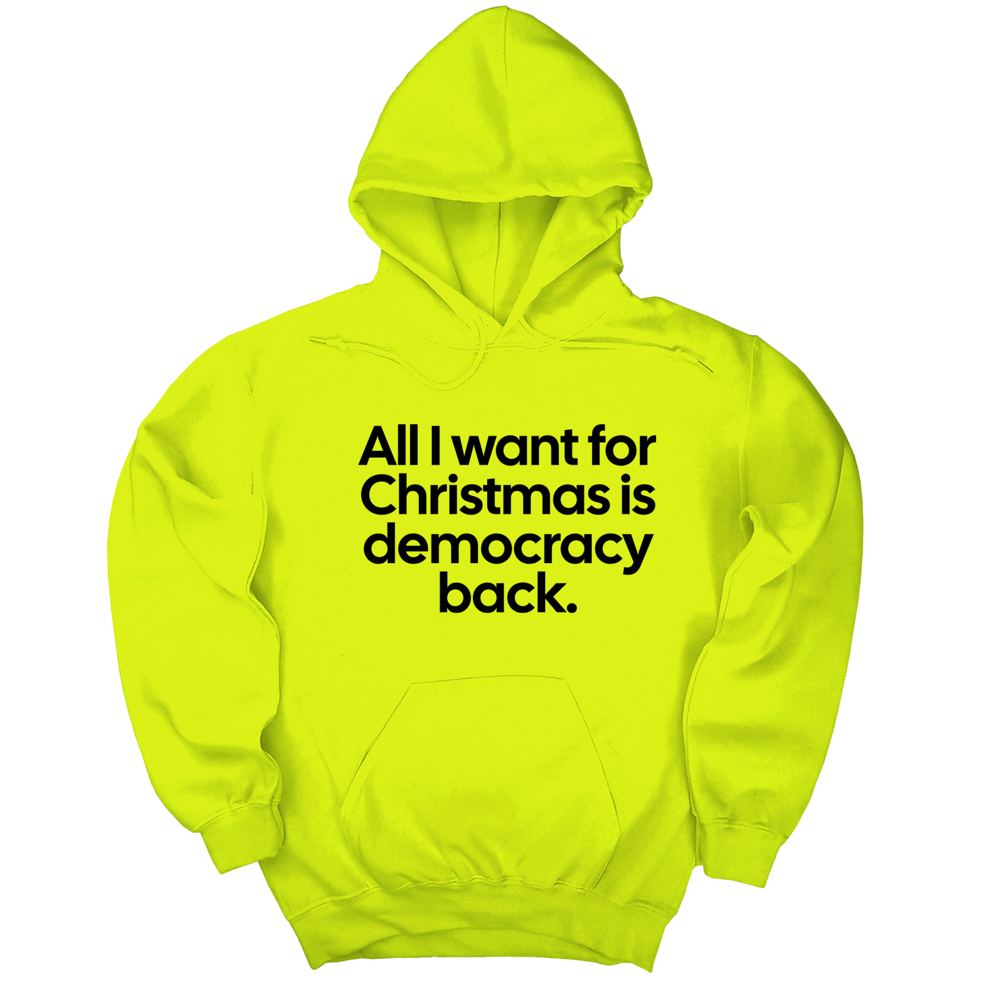 *HOODIE* All I Want for Christmas Is Democracy Back Unisex Hoodie-Hoodie-The Original God Ain't Petty But I Am