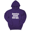 *HOODIE* America Needs Therapy Unisex Hoodie-Hoodie-The Original God Ain't Petty But I Am