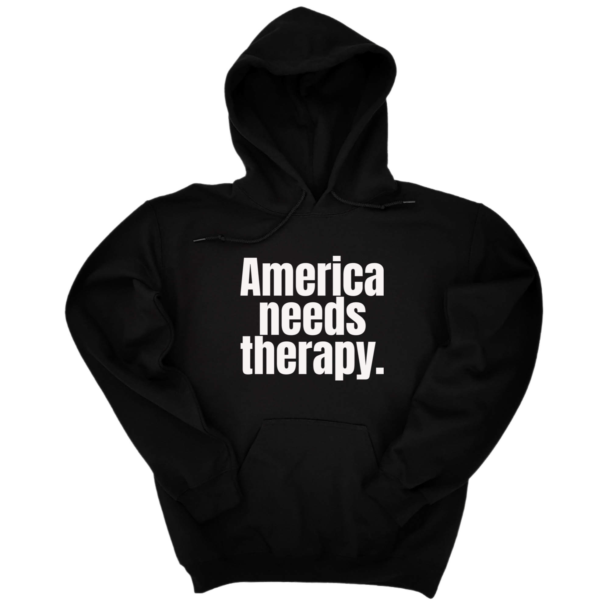 *HOODIE* America Needs Therapy Unisex Hoodie-Hoodie-The Original God Ain't Petty But I Am
