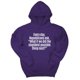 *HOODIE* Every Day, Republicans Ask, "What If We Did the Stupidest Possible Thing Next?" Unisex Hoodie-Hoodie-The Original God Ain't Petty But I Am