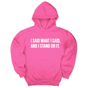 *HOODIE* I Said What I Said and I Stand on It Unisex Hoodie-Hoodie-The Original God Ain't Petty But I Am