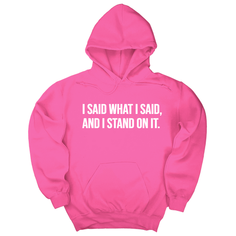 *HOODIE* I Said What I Said and I Stand on It Unisex Hoodie-Hoodie-The Original God Ain't Petty But I Am