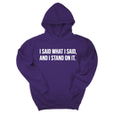 *HOODIE* I Said What I Said and I Stand on It Unisex Hoodie-Hoodie-The Original God Ain't Petty But I Am