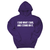 *HOODIE* I Said What I Said and I Stand on It Unisex Hoodie-Hoodie-The Original God Ain't Petty But I Am