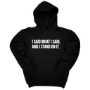 *HOODIE* I Said What I Said and I Stand on It Unisex Hoodie-Hoodie-The Original God Ain't Petty But I Am
