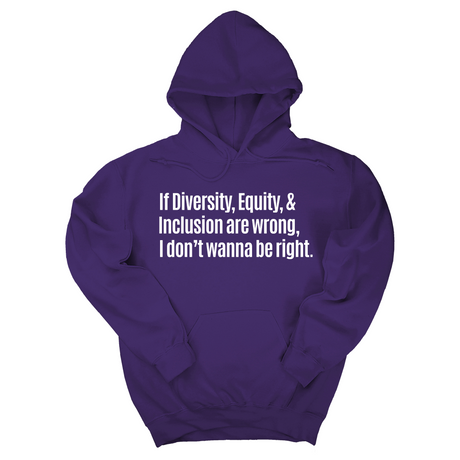 *HOODIE* If Diversity, Equity, & Inclusion Are Wrong, I Don't Wanna Be Right Unisex Hoodie-Hoodie-The Original God Ain't Petty But I Am