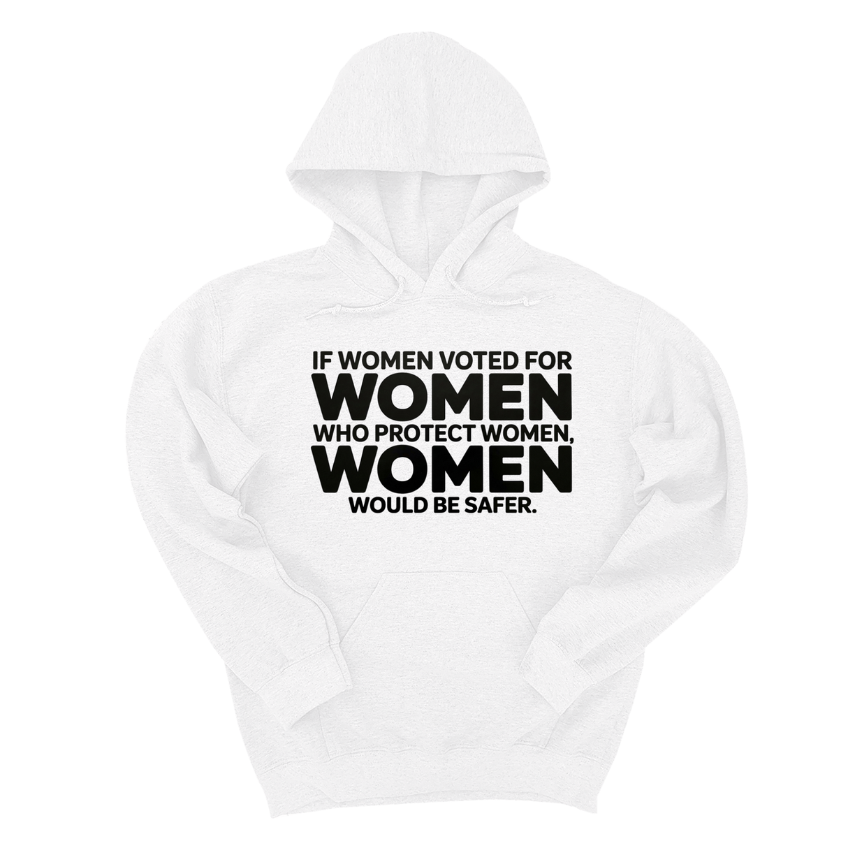 *HOODIE* If Women Voted for Women Who Protect Women, Women Would Be Safer Unisex Hoodie (BOLD)-Hoodie-The Original God Ain't Petty But I Am