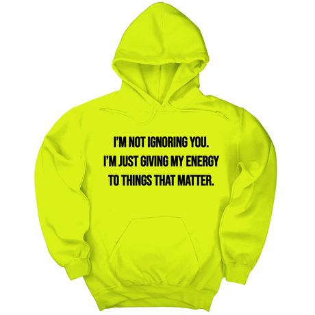 *HOODIE* I’m Not Ignoring You. I’m Just Giving My Energy to Things That Matter Unisex Hoodie-Hoodie-The Original God Ain't Petty But I Am