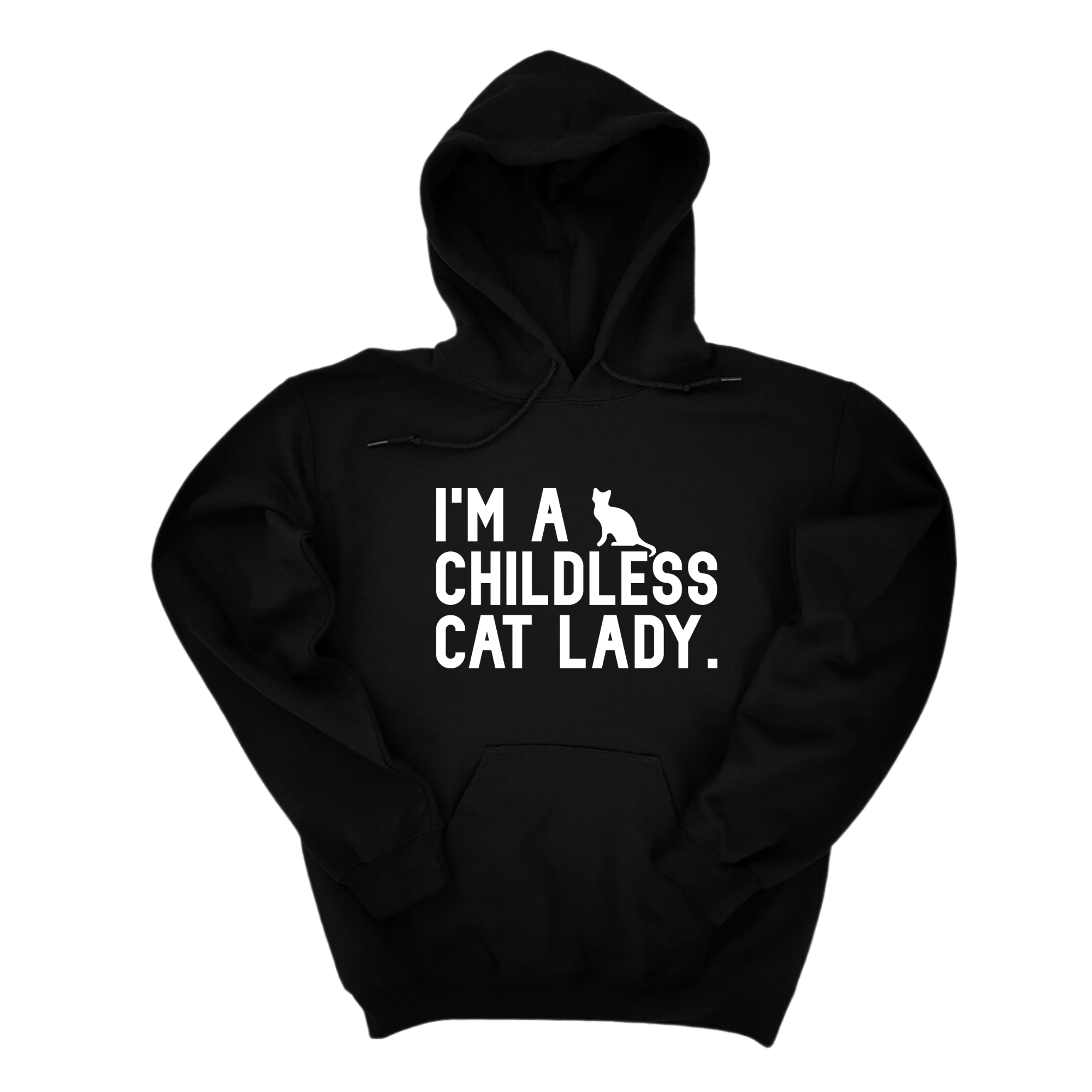 *HOODIE* I'm a Childless Cat Lady Unisex Hoodie-Hoodie-The Original God Ain't Petty But I Am