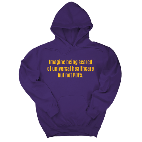 *HOODIE* Imagine Being Scared of *Universal Healthcare* but Not PDFs Unisex Hoodie-Hoodie-The Original God Ain't Petty But I Am