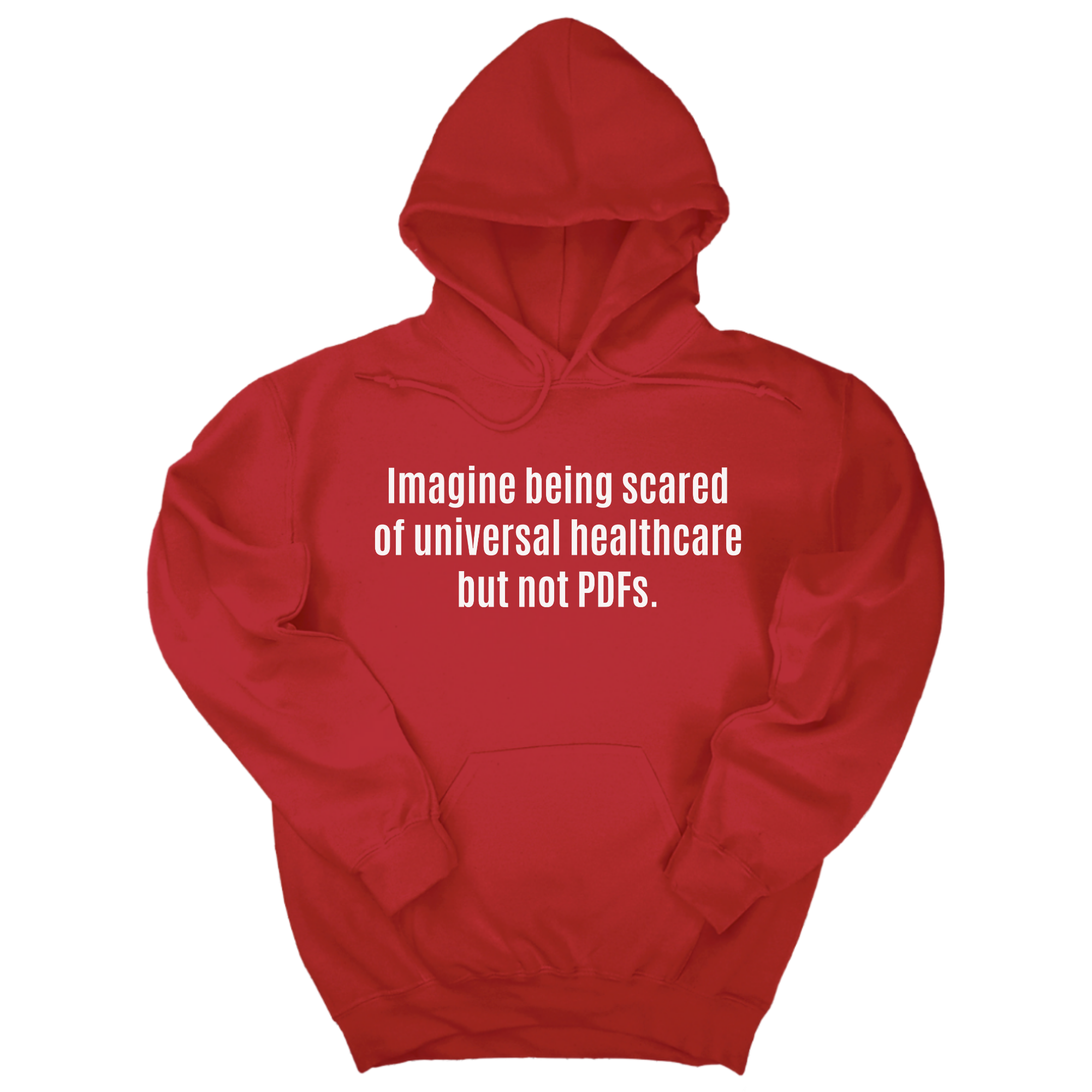 *HOODIE* Imagine Being Scared of *Universal Healthcare* but Not PDFs Unisex Hoodie-Hoodie-The Original God Ain't Petty But I Am
