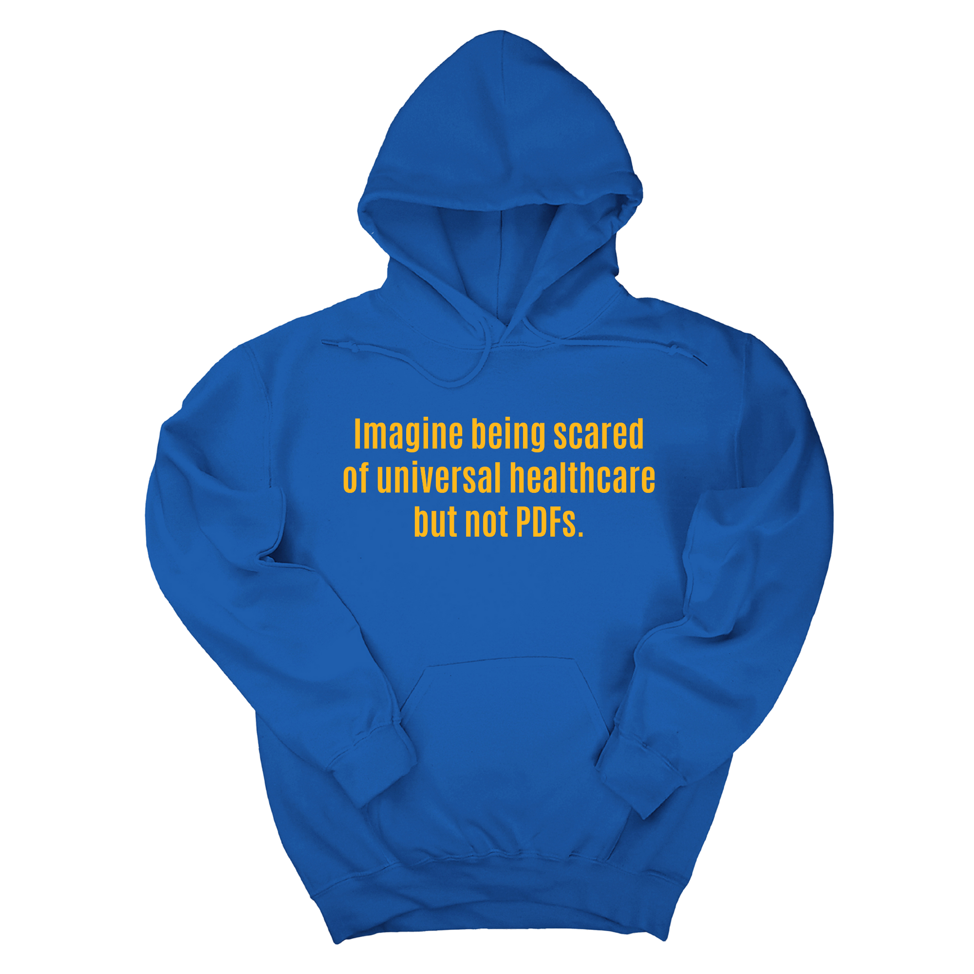 *HOODIE* Imagine Being Scared of *Universal Healthcare* but Not PDFs Unisex Hoodie-Hoodie-The Original God Ain't Petty But I Am
