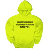 *HOODIE* Imagine Being Scared of *Universal Healthcare* but Not PDFs Unisex Hoodie-Hoodie-The Original God Ain't Petty But I Am