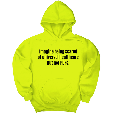 *HOODIE* Imagine Being Scared of *Universal Healthcare* but Not PDFs Unisex Hoodie-Hoodie-The Original God Ain't Petty But I Am