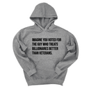 *HOODIE* Imagine you Voted for the Guy Who treats Billionaires Better than Veterans Unisex Hoodie-Hoodie-The Original God Ain't Petty But I Am