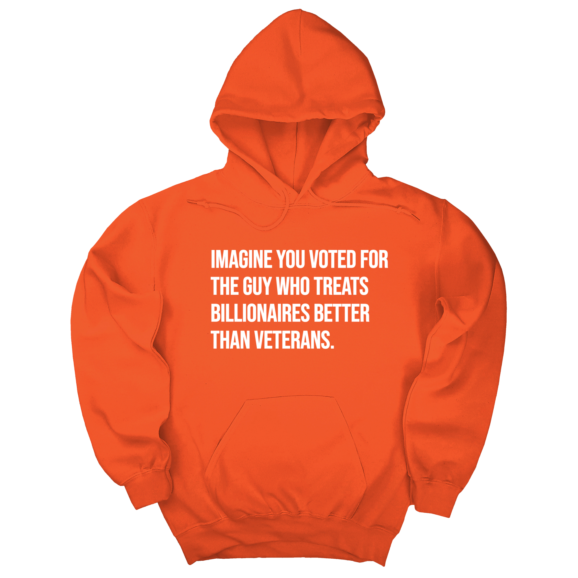 *HOODIE* Imagine you Voted for the Guy Who treats Billionaires Better than Veterans Unisex Hoodie-Hoodie-The Original God Ain't Petty But I Am