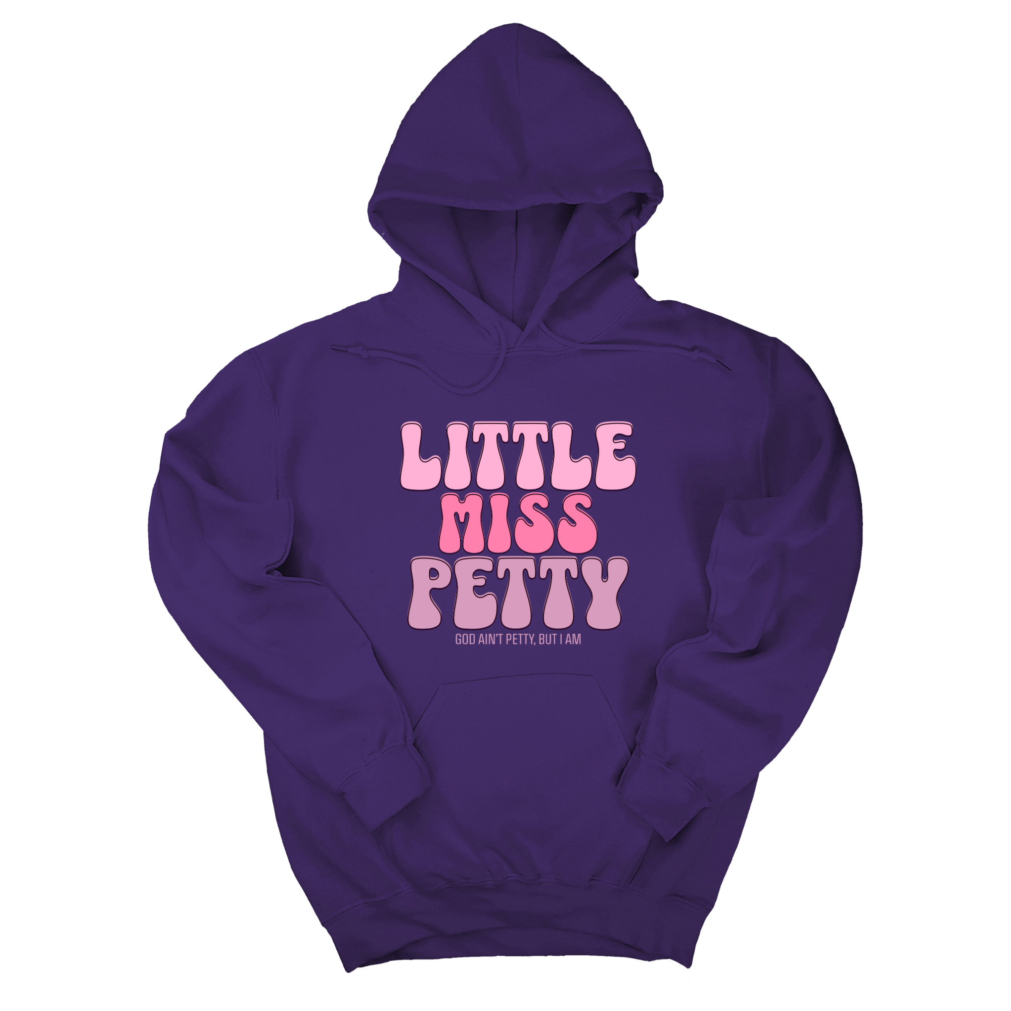 *HOODIE* Little Miss Petty Unisex Hoodie (Pink Letters)-Hoodie-The Original God Ain't Petty But I Am