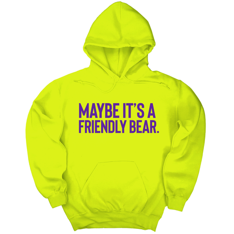 *HOODIE* Maybe It’s a Friendly Bear Unisex Hoodie (Purple 💜)-Hoodie-The Original God Ain't Petty But I Am