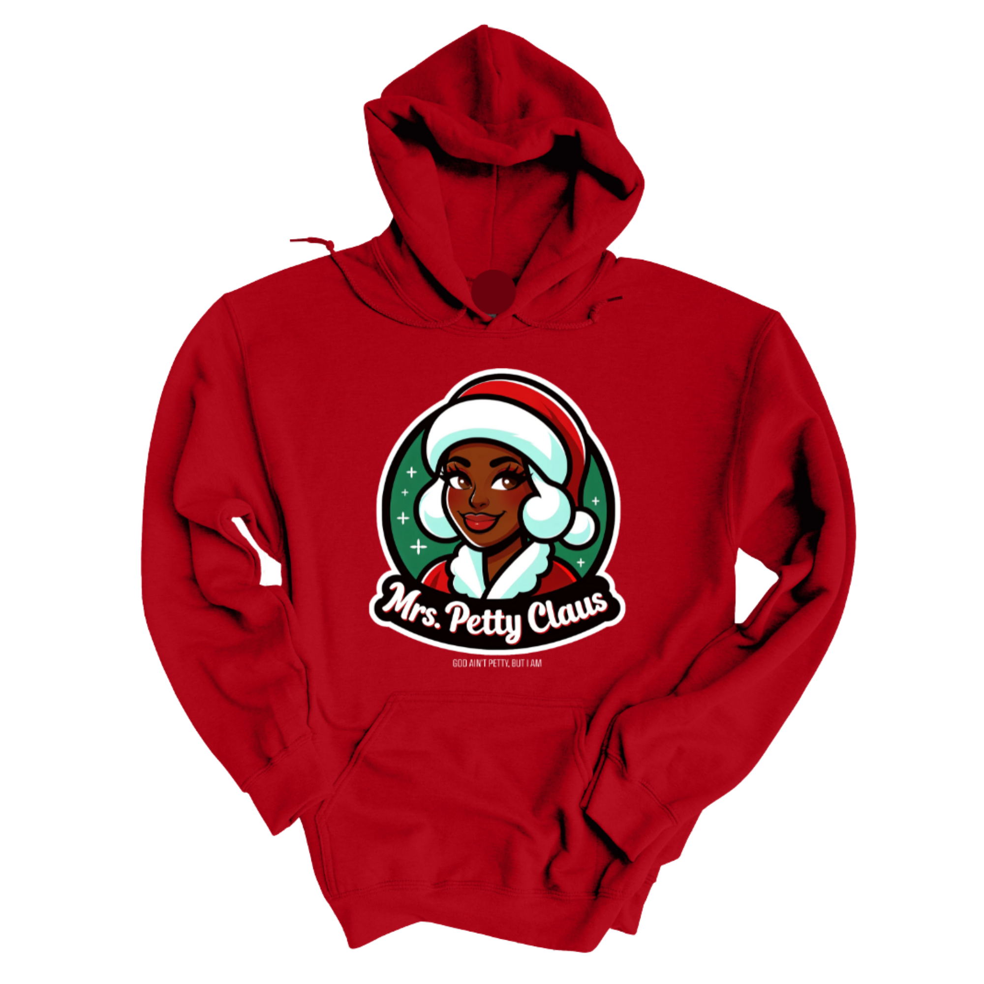 *HOODIE* Mrs. Petty Claus Image Unisex Hoodie-Hoodie-The Original God Ain't Petty But I Am
