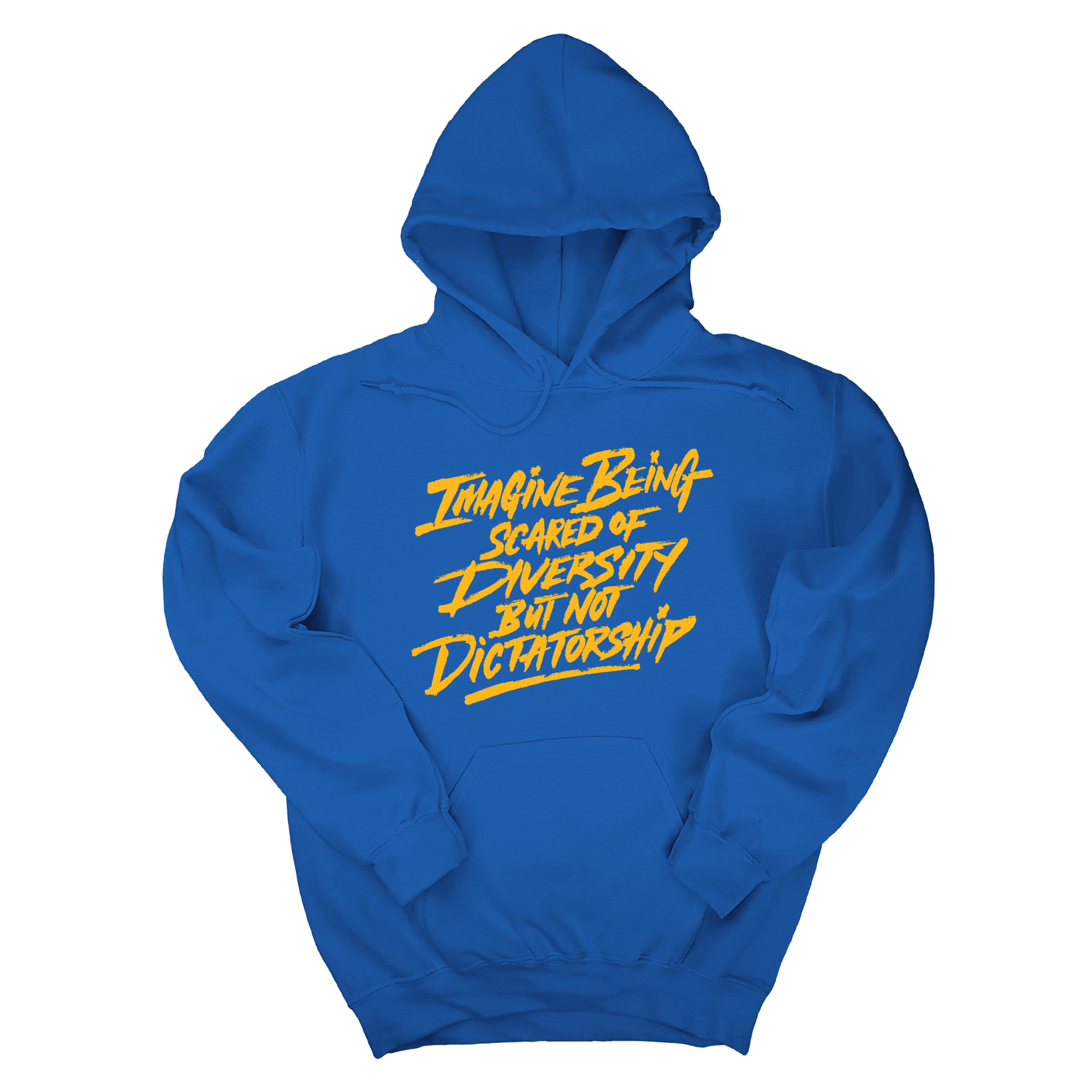 *HOODIE* Remix Imagine being scared of diversity but not dictatorship Unisex Hoodie (Gold)-Hoodie-The Original God Ain't Petty But I Am