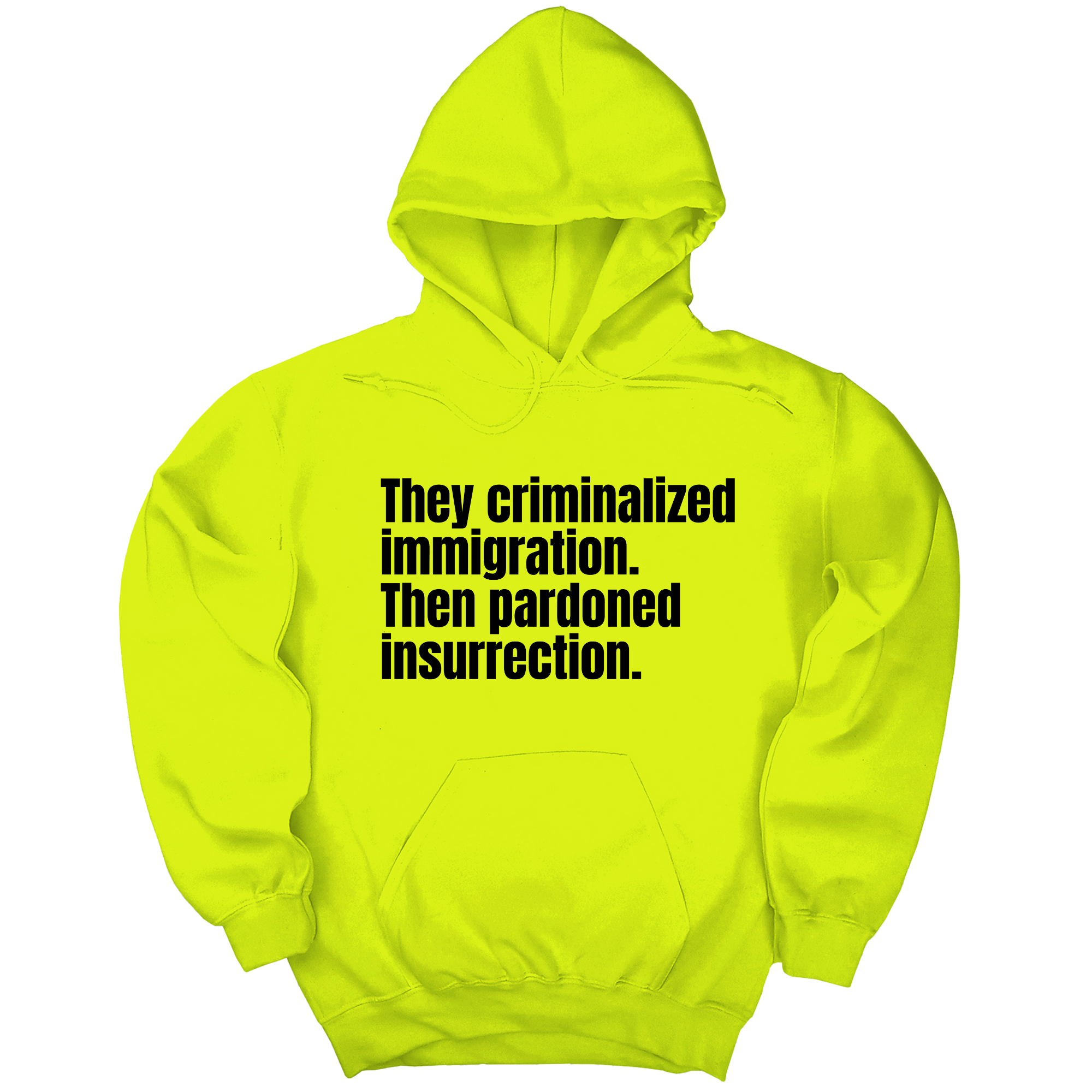 *HOODIE* They Criminalized Immigration. Then Pardoned Insurrection Unisex Hoodie-Hoodie-The Original God Ain't Petty But I Am