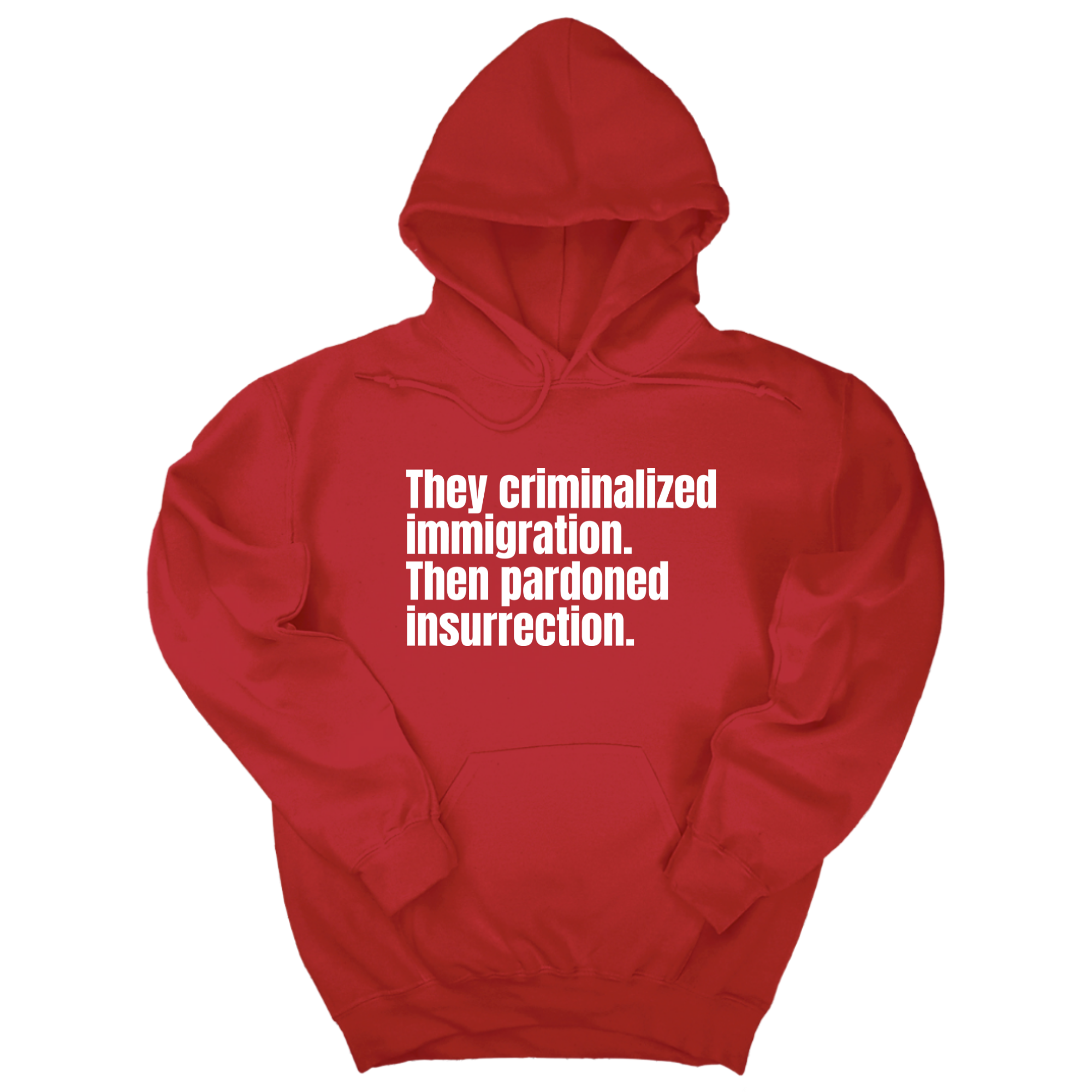 *HOODIE* They Criminalized Immigration. Then Pardoned Insurrection Unisex Hoodie-Hoodie-The Original God Ain't Petty But I Am