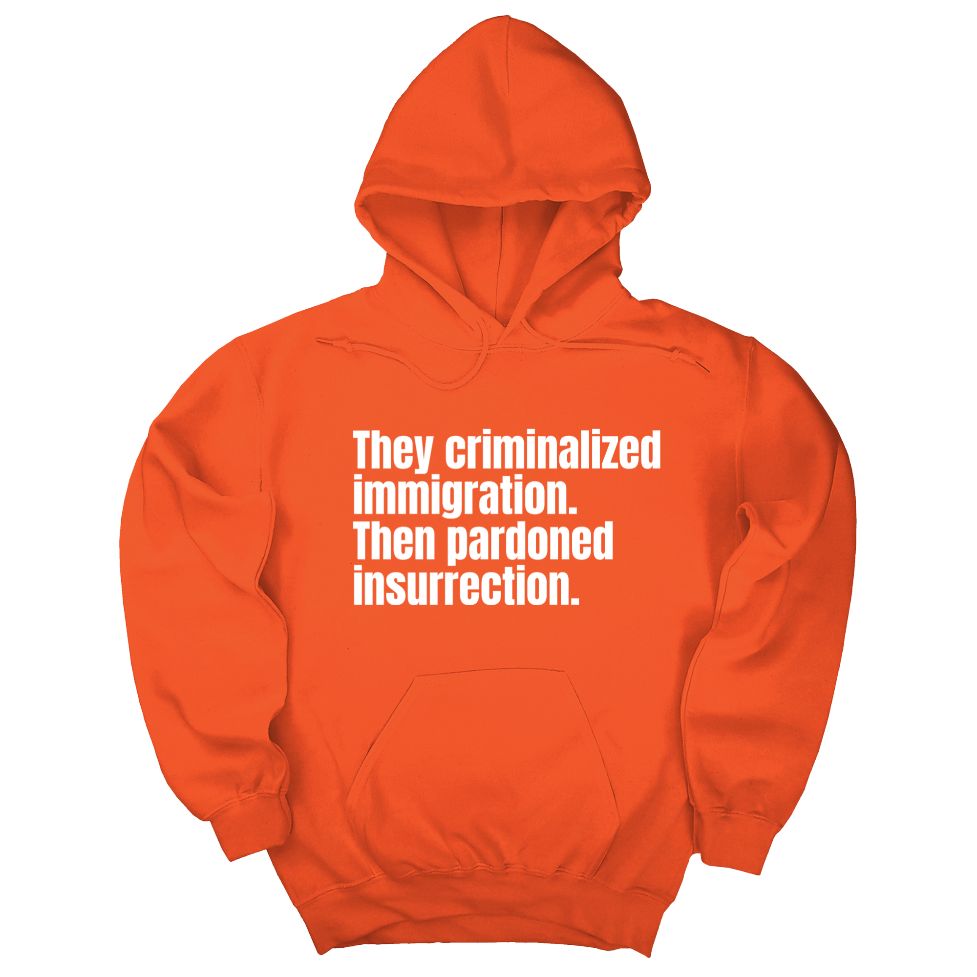 *HOODIE* They Criminalized Immigration. Then Pardoned Insurrection Unisex Hoodie-Hoodie-The Original God Ain't Petty But I Am