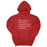 *HOODIE* Trust your eyes. The racists in charge don't think any Black person is qualified Unisex Hoodie-Hoodie-The Original God Ain't Petty But I Am