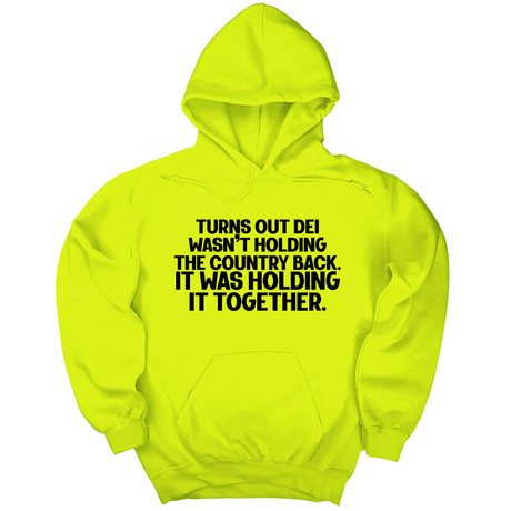 *HOODIE* Turns out DEI wasn’t holding the country back. It was holding it together Unisex Hoodie-Hoodie-The Original God Ain't Petty But I Am