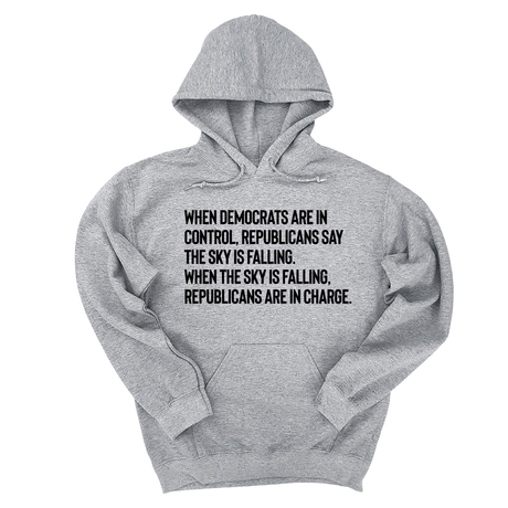 *HOODIE* When Democrats Are in Control, Republicans Say the Sky Is Falling. When the Sky Is Falling, Republicans Are in Charge Unisex Hoodie-Hoodie-The Original God Ain't Petty But I Am