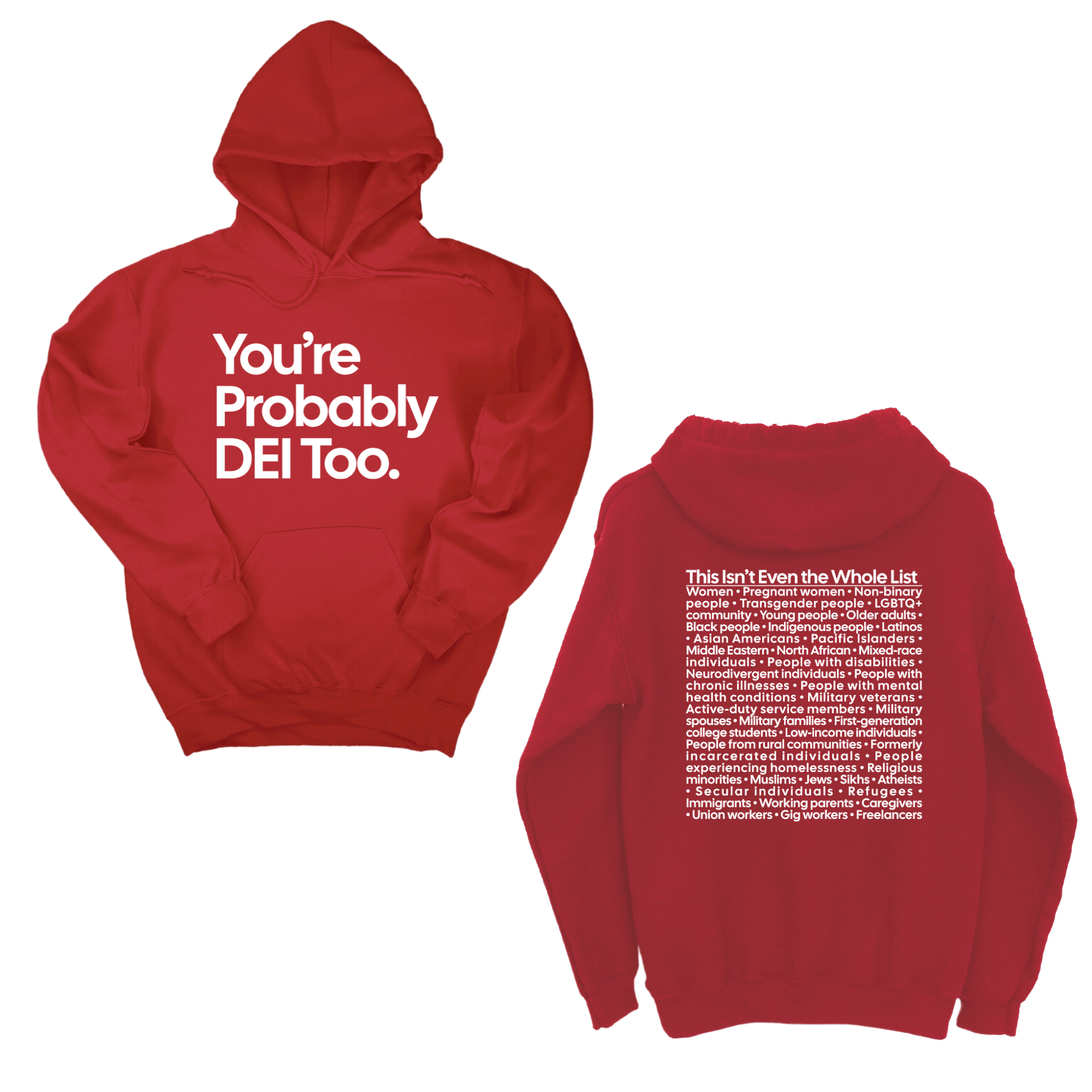 *HOODIE* You're Probably DEI Too Unisex Hoodie (Front and Back Design Print)-Hoodie-The Original God Ain't Petty But I Am