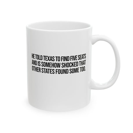He told Texas to find five seats and is somehow shocked that other states found some too Mug 11oz (White & Black)-Mug-The Original God Ain't Petty But I Am